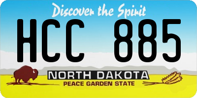 ND license plate HCC885