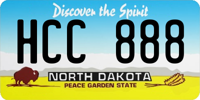 ND license plate HCC888