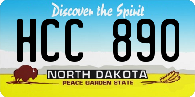 ND license plate HCC890