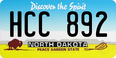 ND license plate HCC892