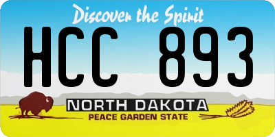 ND license plate HCC893