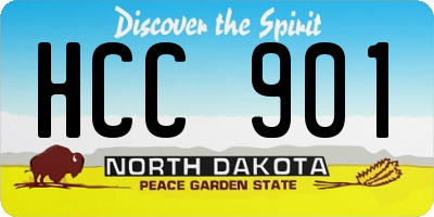 ND license plate HCC901