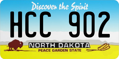 ND license plate HCC902