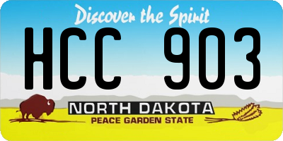 ND license plate HCC903