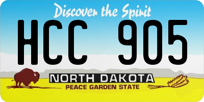 ND license plate HCC905