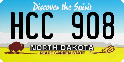 ND license plate HCC908