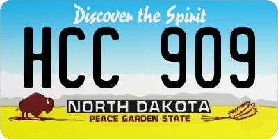 ND license plate HCC909