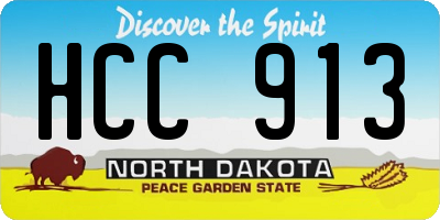 ND license plate HCC913