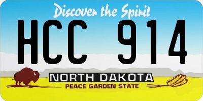 ND license plate HCC914