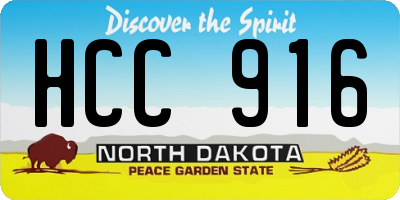 ND license plate HCC916