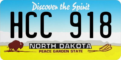 ND license plate HCC918