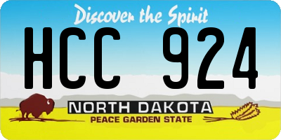 ND license plate HCC924