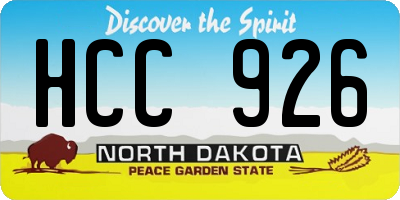 ND license plate HCC926