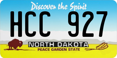 ND license plate HCC927