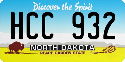 ND license plate HCC932