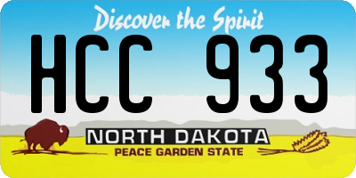 ND license plate HCC933