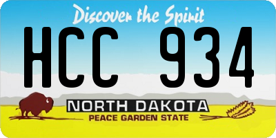 ND license plate HCC934