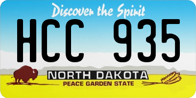 ND license plate HCC935