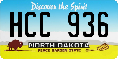 ND license plate HCC936