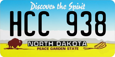 ND license plate HCC938