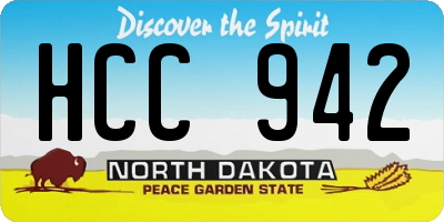 ND license plate HCC942