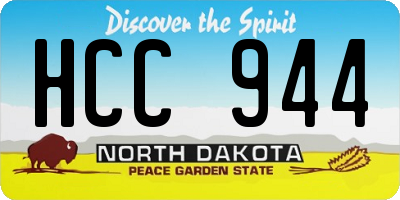 ND license plate HCC944