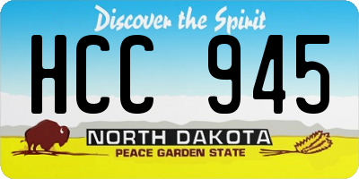 ND license plate HCC945