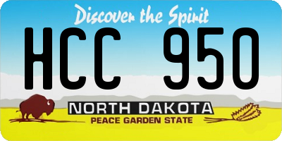 ND license plate HCC950