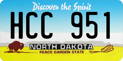 ND license plate HCC951