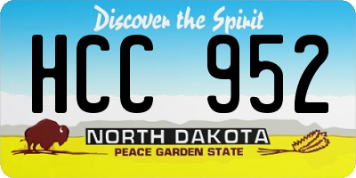 ND license plate HCC952