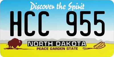 ND license plate HCC955