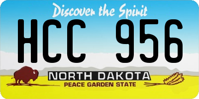 ND license plate HCC956