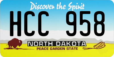 ND license plate HCC958