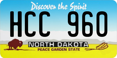 ND license plate HCC960