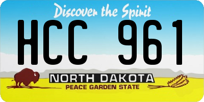 ND license plate HCC961