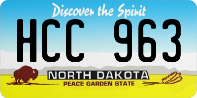 ND license plate HCC963