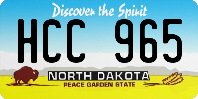 ND license plate HCC965