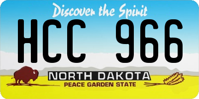 ND license plate HCC966