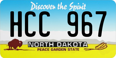 ND license plate HCC967