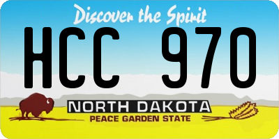 ND license plate HCC970