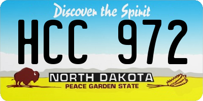 ND license plate HCC972