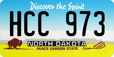 ND license plate HCC973