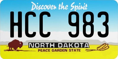 ND license plate HCC983