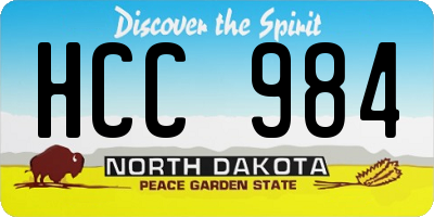 ND license plate HCC984