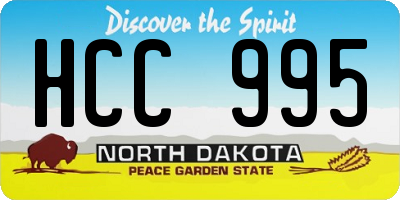 ND license plate HCC995