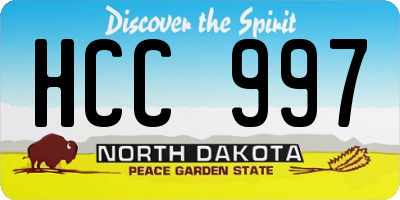 ND license plate HCC997