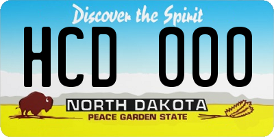 ND license plate HCD000