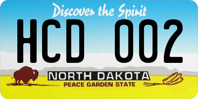 ND license plate HCD002