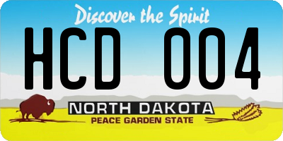 ND license plate HCD004