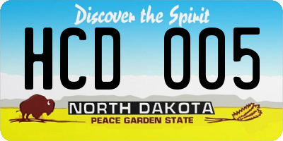 ND license plate HCD005